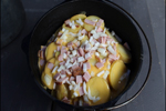 Dutch Oven Cheesy Ham and Potatoes