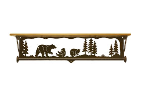 Rustic Metal Towel Bar Shelves