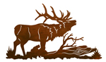 Bull Elk Design 30 inch Metal Wall Art