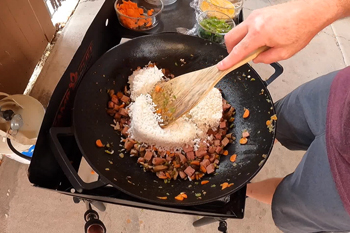 Easy Cast Iron Wok Ham Fried Rice